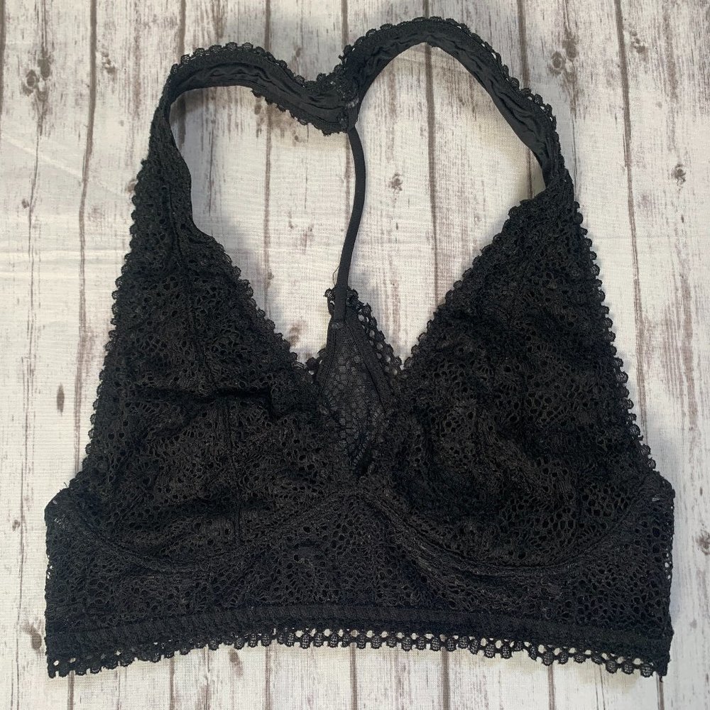 Victorias Secret Black Lace Racerback Bralette XS